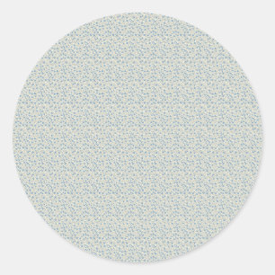 Sticker Rond Élégant motif Rosebud Dusty Blue des années 1940