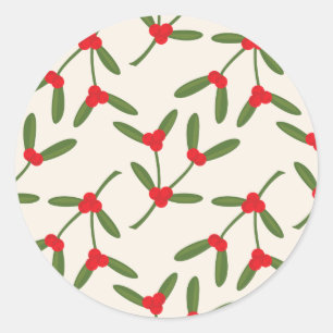 Sticker Rond Élégant Noël Berries d'hiver
