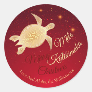 Sticker Rond Élégant Noël hawaïen