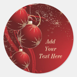 Sticker Rond Élégant Noël rouge