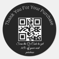 élégant noir merci affaires code qr classique