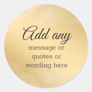 Sticker Rond Elégant or sur mesure avec Bokeh