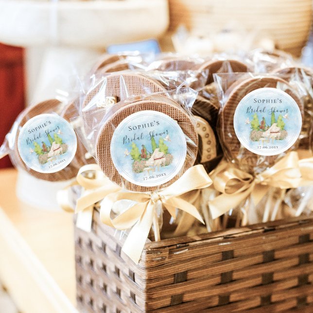 Sticker Rond Élégant Piano Violon Colombes fleurs Mariage (Créateur téléchargé)