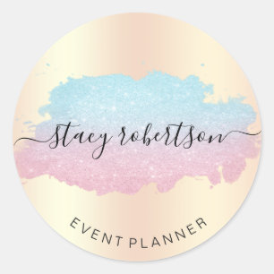 Sticker Rond Élégant planificateur de parties scintillant mod