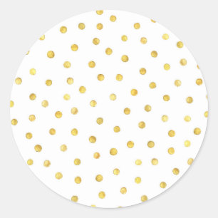 Sticker Rond Élégant point de confetti à huile d'or