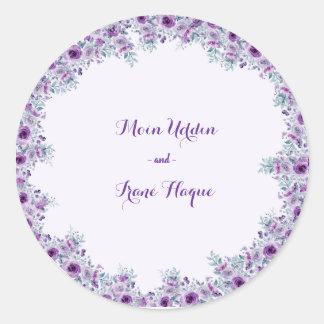 Sticker Rond Elegant purple flower 