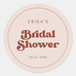 Sticker Rond Élégant rétro Rose Mariage