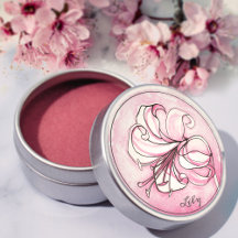 Elégant rose Lily Aquarelle Nom personnalisé