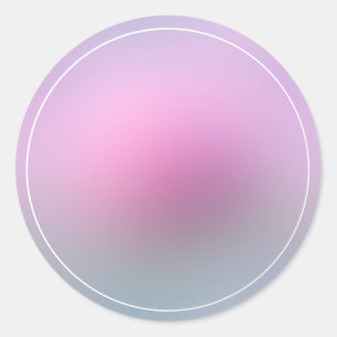 Sticker Rond Élégant rose violet blanc Modèle tendance moderne