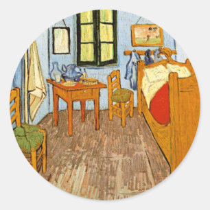 Sticker Rond Élégant Rustique Vincent Van Gogh - Chambre à Arle