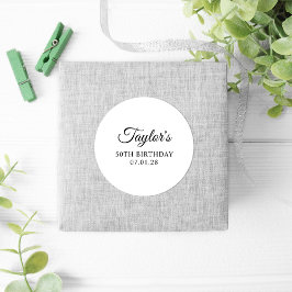 Sticker Rond Élégant Script 50e anniversaire