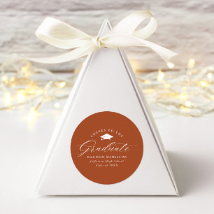 Sticker Rond Élégant Script en terre cuite à la cérémonie de re