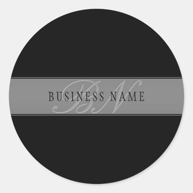 Sticker Rond Élégant script modifiable Nom commercial/autre tex (Devant)