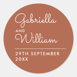 Sticker Rond Élégant Script Terracotta Favoriser