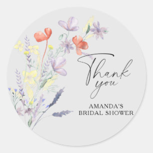 Sticker Rond Élégant shower bohème floral de mariage
