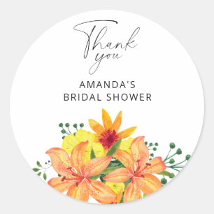 Sticker Rond Élégant shower de mariage floral