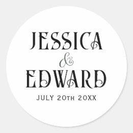 Sticker Rond Élégant Simple Moderne Minimal Script Photo Chic