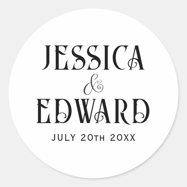 Sticker Rond Élégant Simple Moderne Minimal Script Photo Chic (Devant)