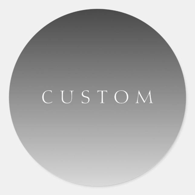 Sticker Rond Élégant texte sur simple moderne gris ombre dégrad (Devant)