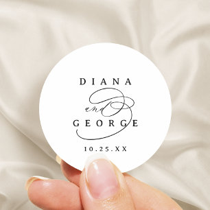 Sticker Rond Élégant tourbillon écriture simple cadeaux de mari