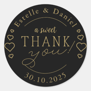Sticker Rond Élégant Un Merci Doux Mariage Favoriser Classique