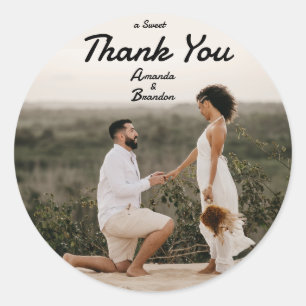 Sticker Rond Élégant Un Merci sucré