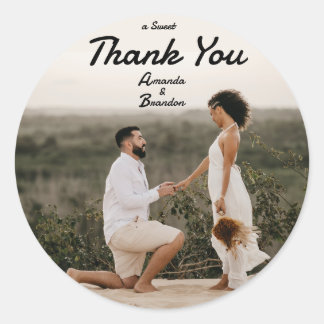 Sticker Rond Élégant Un Merci sucré