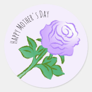 Sticker Rond Elegant Violet Rose