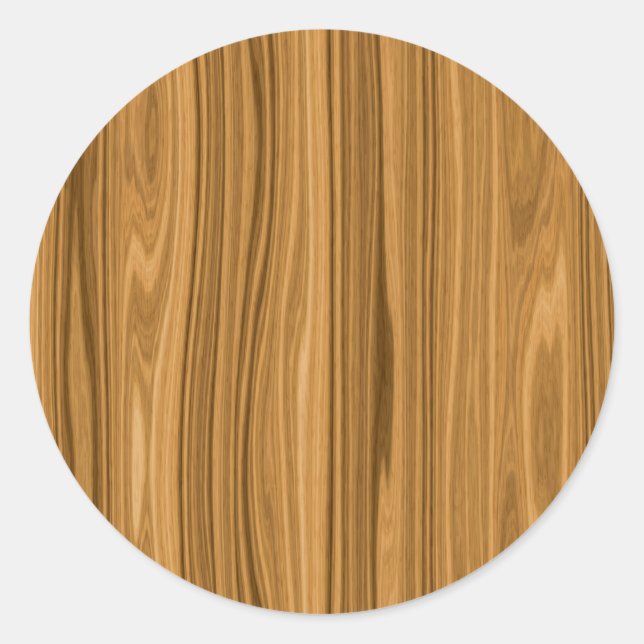 Sticker Rond Elegant Wood Grain (Devant)