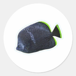 Sticker Rond Elegant Wrought Iron Butterflyfish Marine Art Stic