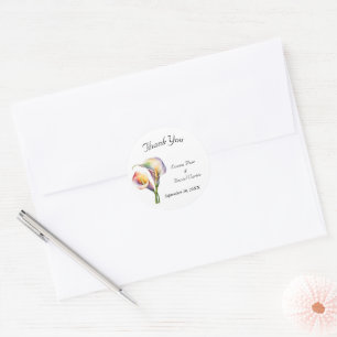 Sticker Rond Elégante aquarelle Calla Lilies Romantique Floral
