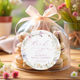 Sticker Rond Elégante aquarelle Fleur sauvage Fête des mariées 