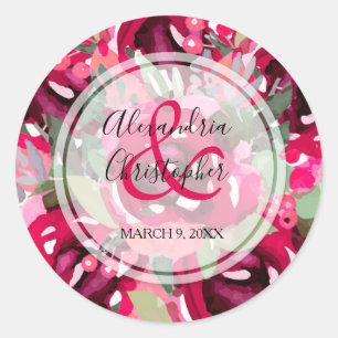 Sticker Rond Elégante aquarelle florale