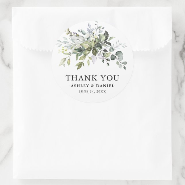 Sticker Rond Elégante aquarelle Mariage (Sac)