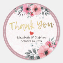 Elégante aquarelle Mariage de Merci de script Flor