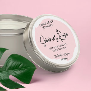 Sticker Rond Elégante Aquarelle rose pâle Produit moderne