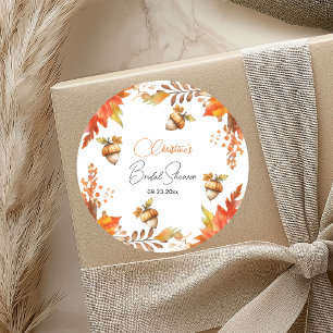 Sticker Rond Élégante Baby Shower Bohème Floral