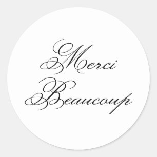 Sticker Rond Élégante calligraphie classique Merci Beaucoup