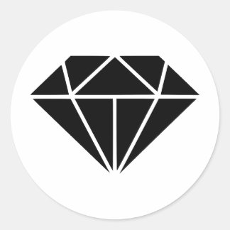 Sticker Rond Elégante conception de diamant monochrome