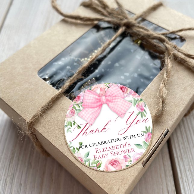 Sticker Rond Elégante coquette rose et Merci Rose (Créateur téléchargé)