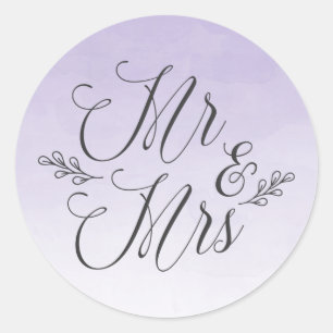 Sticker Rond Elégante couleur d'aquarelle violette ombre   Stic