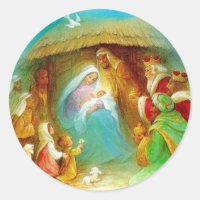 Elégante crèche, Marie Jésus Joseph
