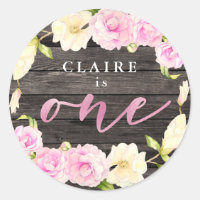 Elégante Crème rose Florale 1er Anniversaire Fête