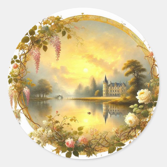 Sticker Rond Elégante esthétique classique - Beauté intemporell (Devant)