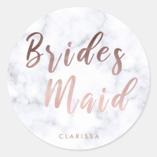 Sticker Rond Elégante femme de chambre en marbre blanc et doré 