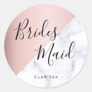 Sticker Rond Elégante femme de chambre en marbre blanc et doré 