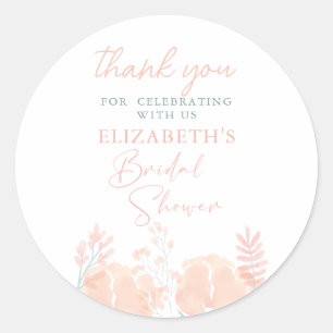 Sticker Rond Elégante Fête des mariées Fleur sauvage aquarelle