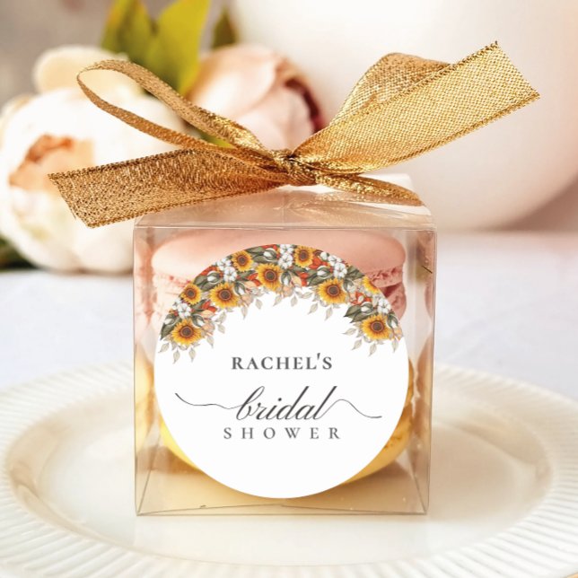 Sticker Rond Elégante Fête des mariées florale Boho chic (Elegant Floral Boho Chic Bridal Shower Classic Round Sticker by Creative Design)