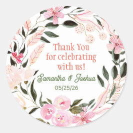 Sticker Rond Elégante invitation de mariage Sceau