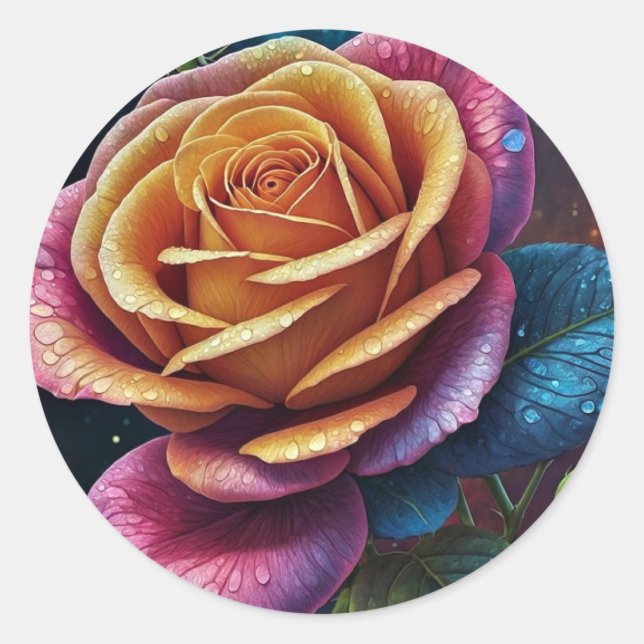 Sticker Rond Elégante invitation de mariage Sceau rose (Devant)
